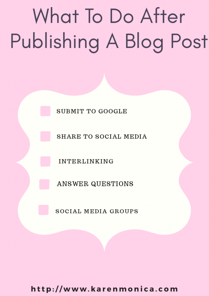 After Publishing A Blog Post Checklist