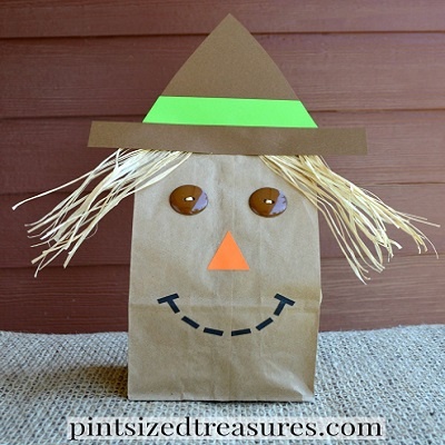 paper bag scarecrow
