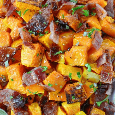 Roasted Butternut Squash With Bacon