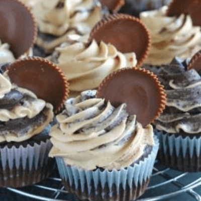Dark Chocolate Peanut Butter Cupcakes