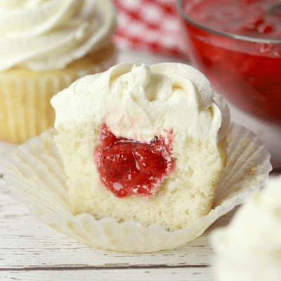 Strawberry Filled Cupcakes