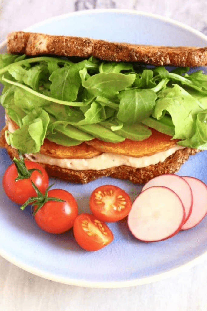 vegan hummus toasted sandwich