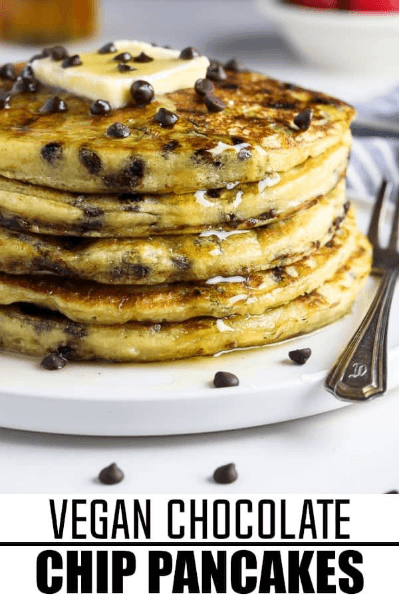 vegan chocolate chip pancakes