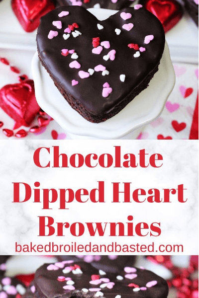 chocolate dipped heart brownies