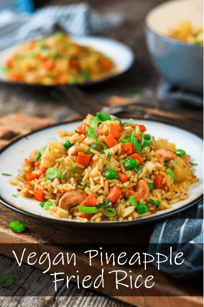 easy vegan pineapple fried rice