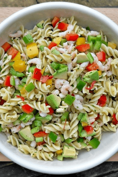 Chili prawn and pasta salad