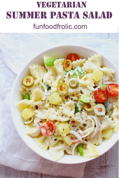 vegetarian summer pasta salad