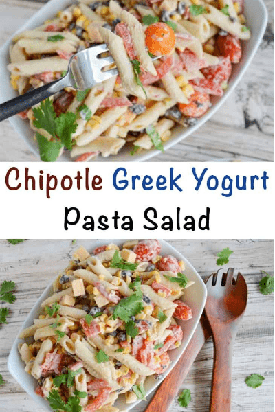 Chipotle Greek  Yogurt Pasta salad