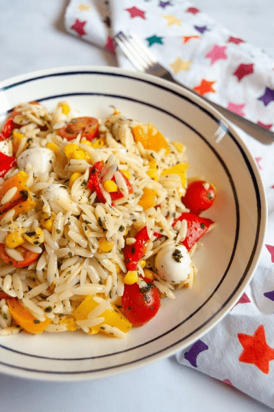 roasted pepper orzo salad