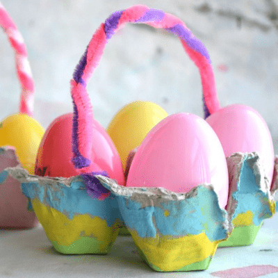 Egg carton Easter basket craft