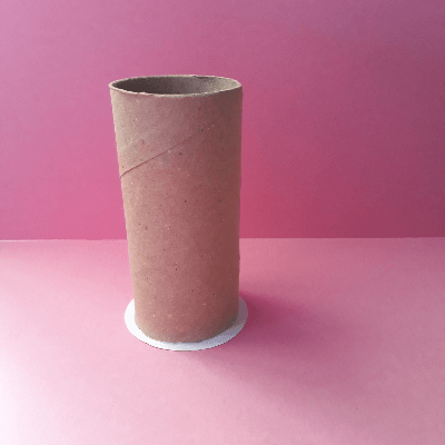 glue cardstock below toilet paper roll